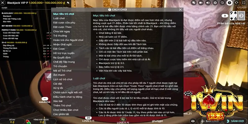 Khám Phá Thế Giới Black Jack Trực Tuyến Tại iwin 3 Luật chơi Black Jack Trực Tuyến