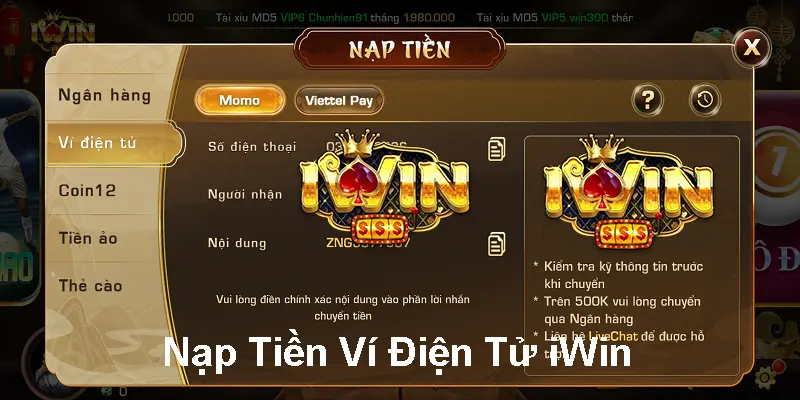 Nạp tiền qua các ví điện tử khác